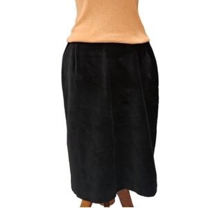 Velvet midi pencil skirt black